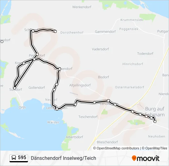 Автобус 595: карта маршрута