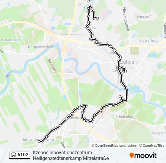 6102 bus Line Map