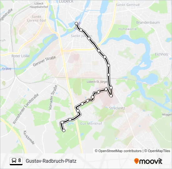 Автобус 8: карта маршрута