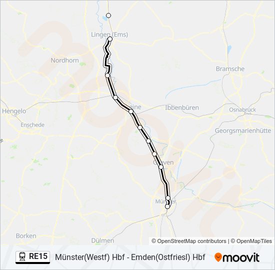 RE15 train Line Map