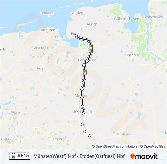 RE15 train Line Map