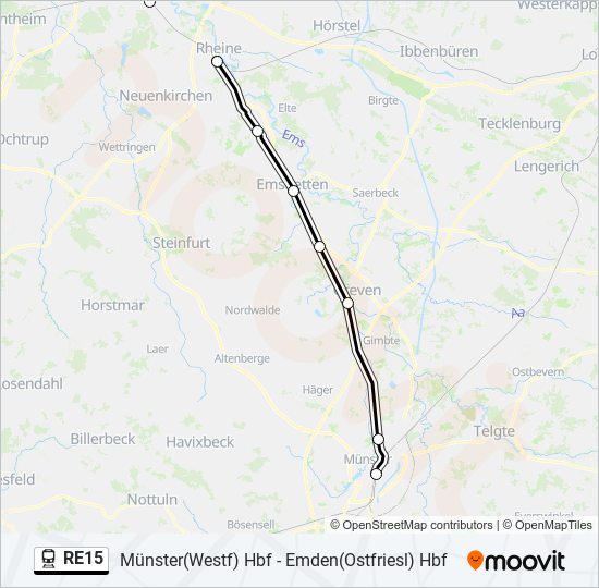 RE15 train Line Map