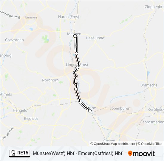 RE15 train Line Map