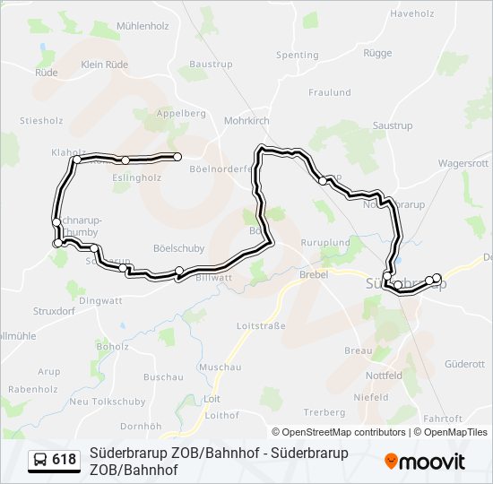 618 Route: Schedules, Stops & Maps - Mohrkirch Appelberger Straße (Updated)