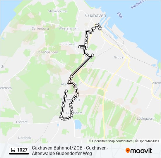 1027 bus Line Map