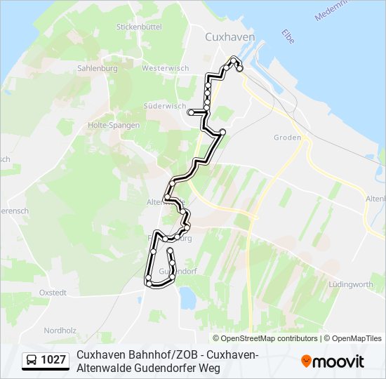 1027 bus Line Map