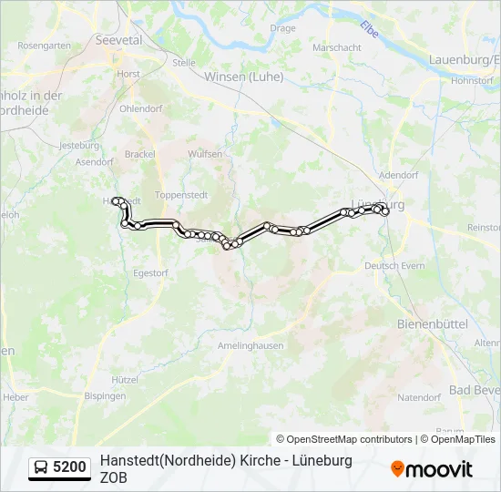 Автобус 5200: карта маршрута