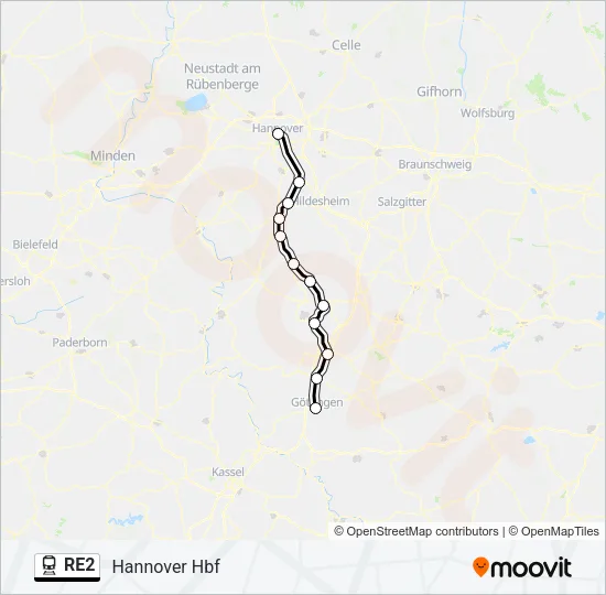 RE2 Train Line Map