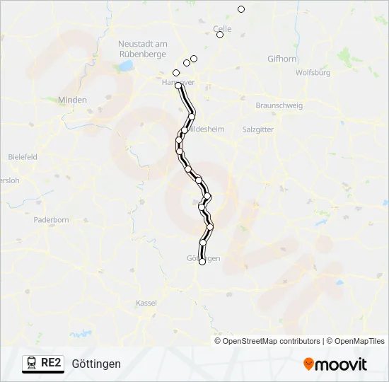 RE2 Train Line Map