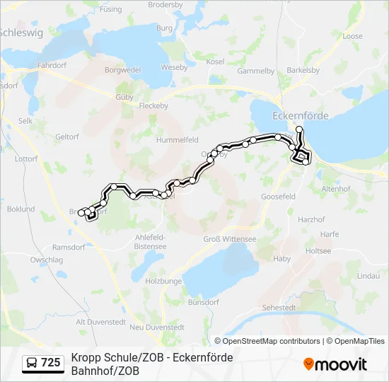 Автобус 725: карта маршрута