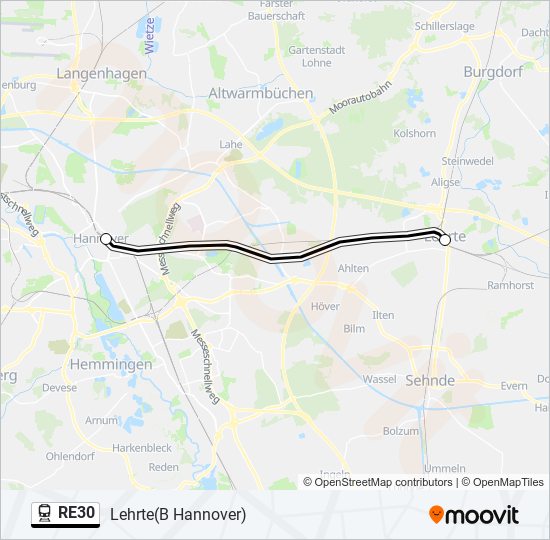 RE30 train Line Map