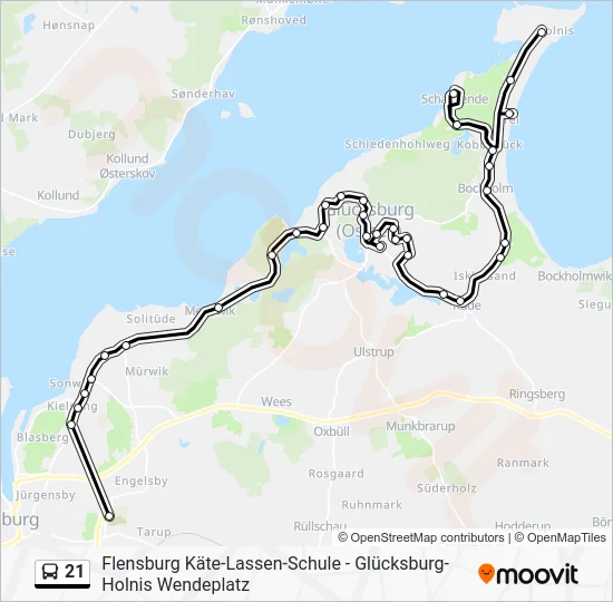 Автобус 21: карта маршрута