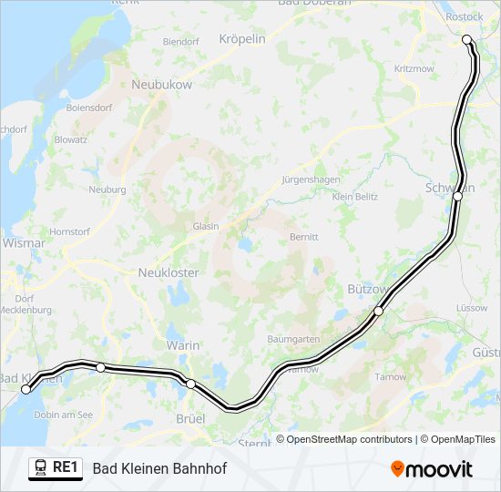 RE1 train Line Map