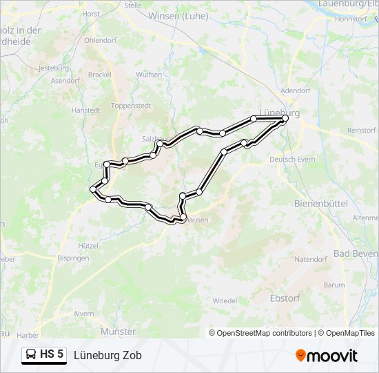 Автобус HS 5: карта маршрута