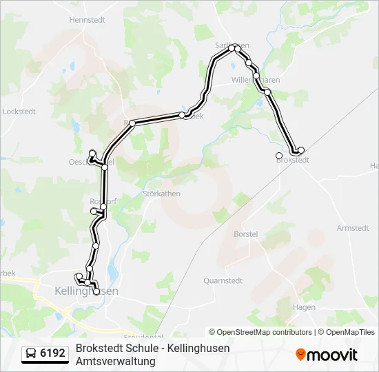 Автобус 6192: карта маршрута