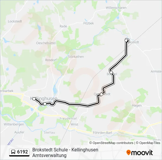 Автобус 6192: карта маршрута