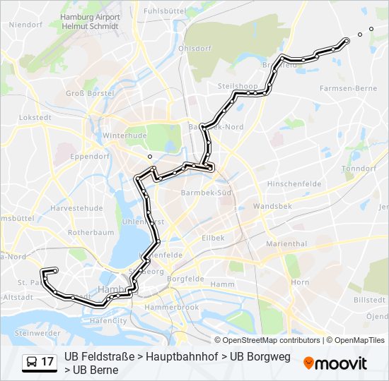 17 bus Line Map