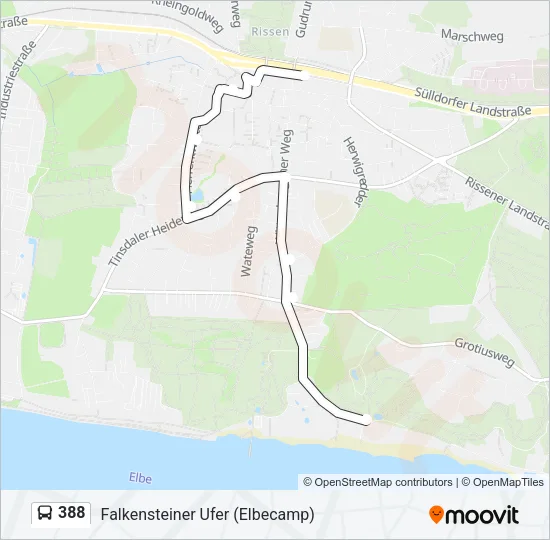 388 Bus Line Map