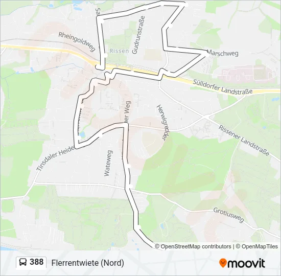 388 Bus Line Map