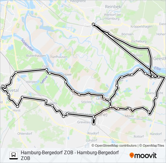 Buslinie ELB SHUTTLE Karte