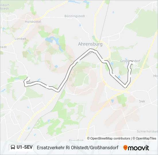 U1-SEV Bus Line Map