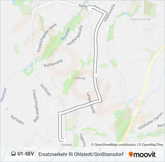 U1-SEV Bus Line Map