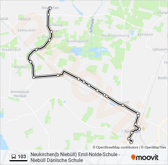 103 Route: Schedules, Stops & Maps - Niebüll Dänische Schule (Updated)