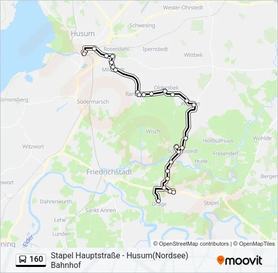 160 Bus Line Map