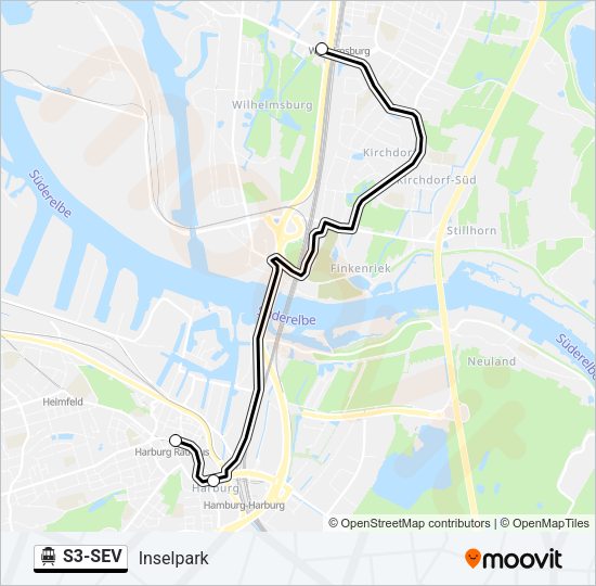 S-Bahn S3-SEV: карта маршрута