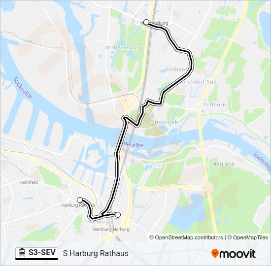 S-Bahn S3-SEV: карта маршрута