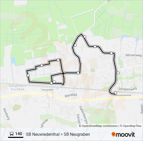 140 bus Line Map