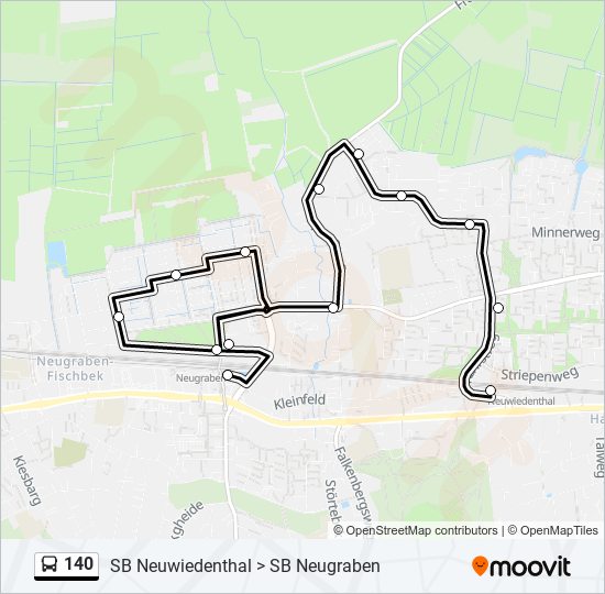 140 bus Line Map