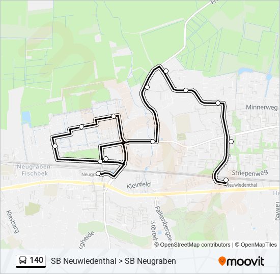 140 bus Line Map