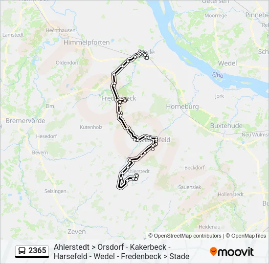 Автобус 2365: карта маршрута