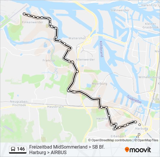 146 bus Line Map