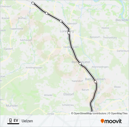 Поезд EV: карта маршрута