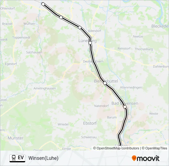 Поезд EV: карта маршрута
