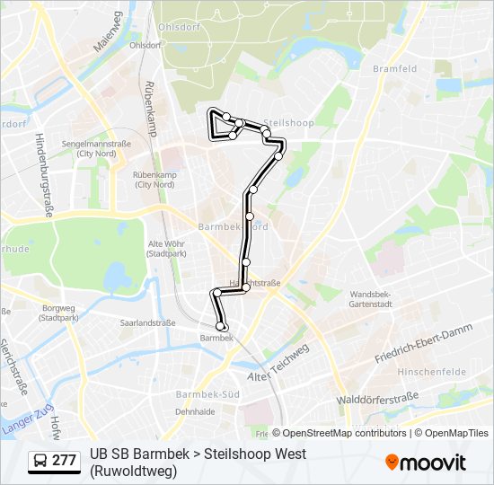 277 bus Line Map