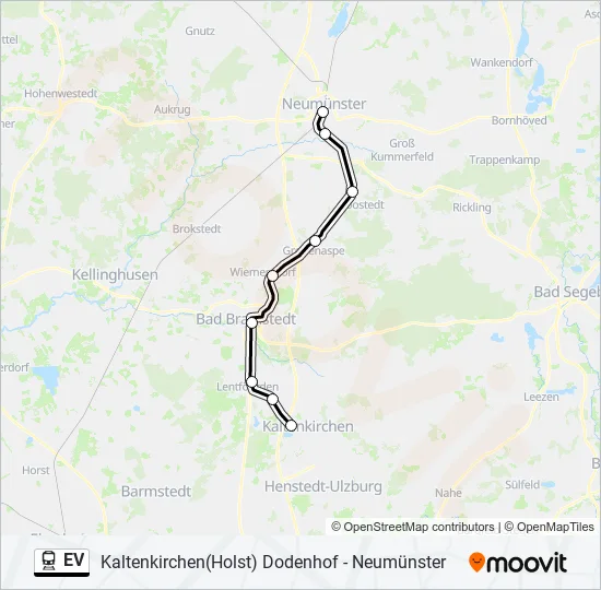 Поезд EV: карта маршрута