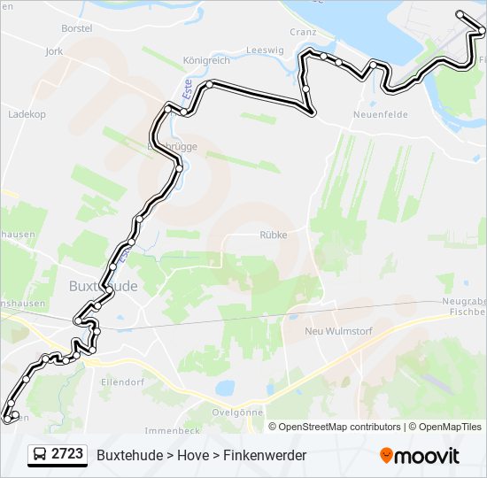 Автобус 2723: карта маршрута