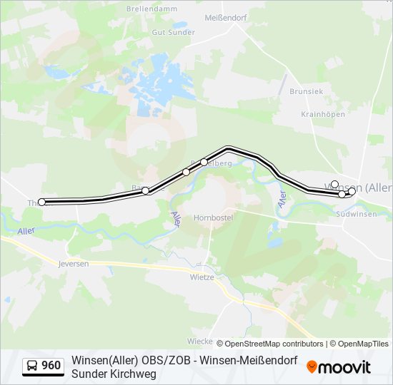 960 bus Line Map