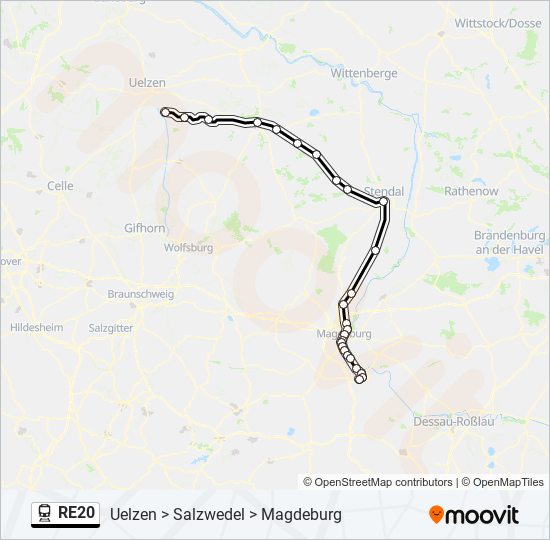 RE20 train Line Map