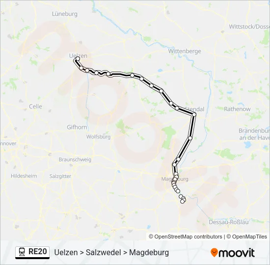 RE20 Train Line Map