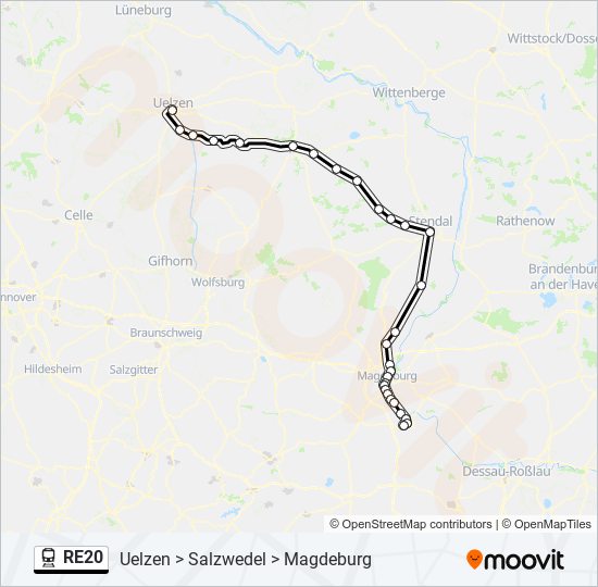 RE20 train Line Map