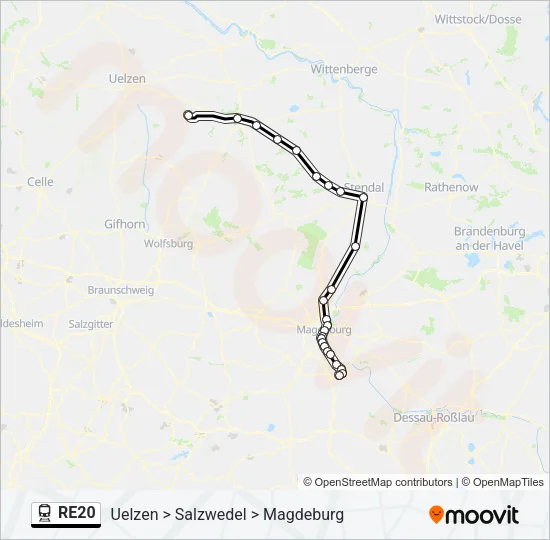 RE20 Train Line Map