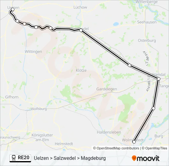 RE20 Train Line Map