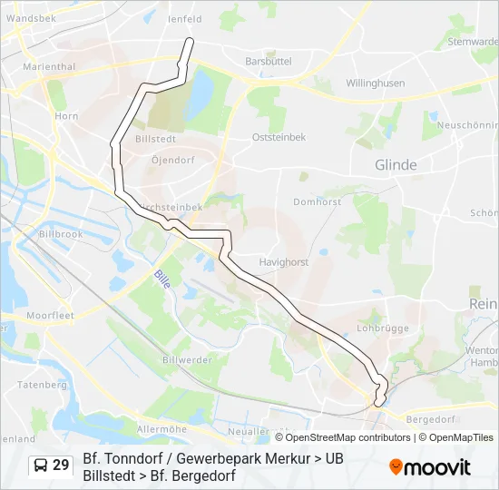 Автобус 29: карта маршрута