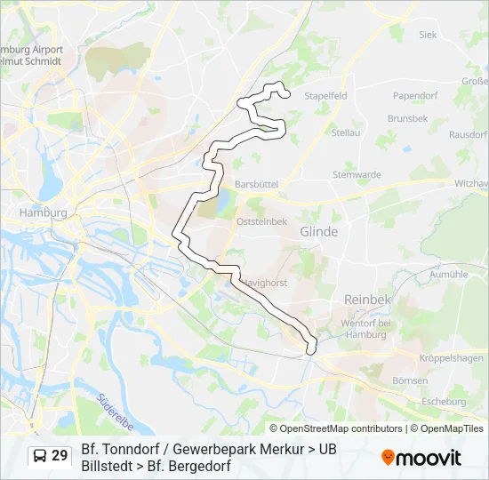 Автобус 29: карта маршрута