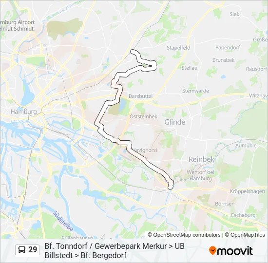 Автобус 29: карта маршрута