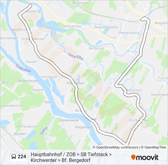 Автобус 224: карта маршрута